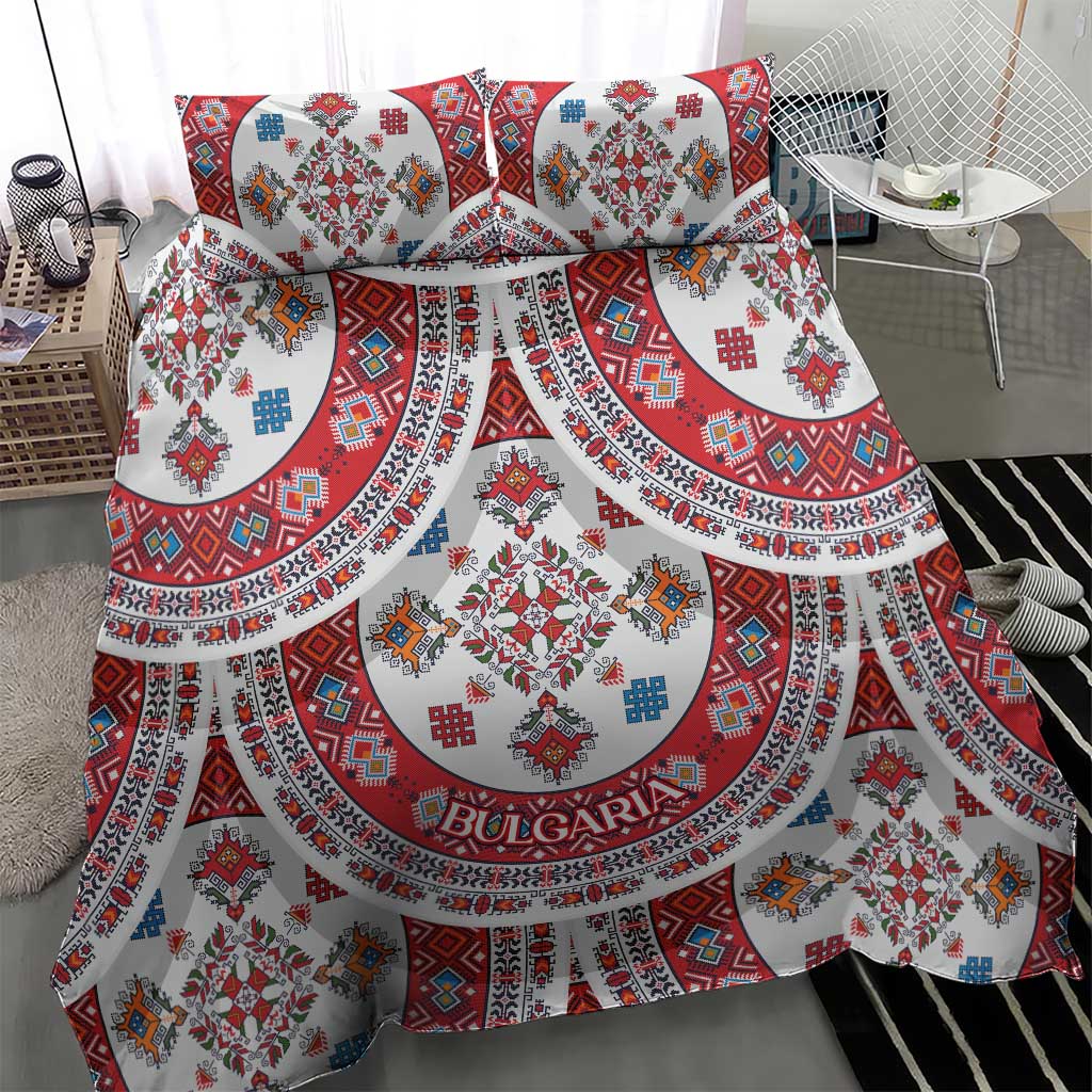 Bulgaria Folk Art Bedding Set with Traditional Embroidery and Floral Motifs