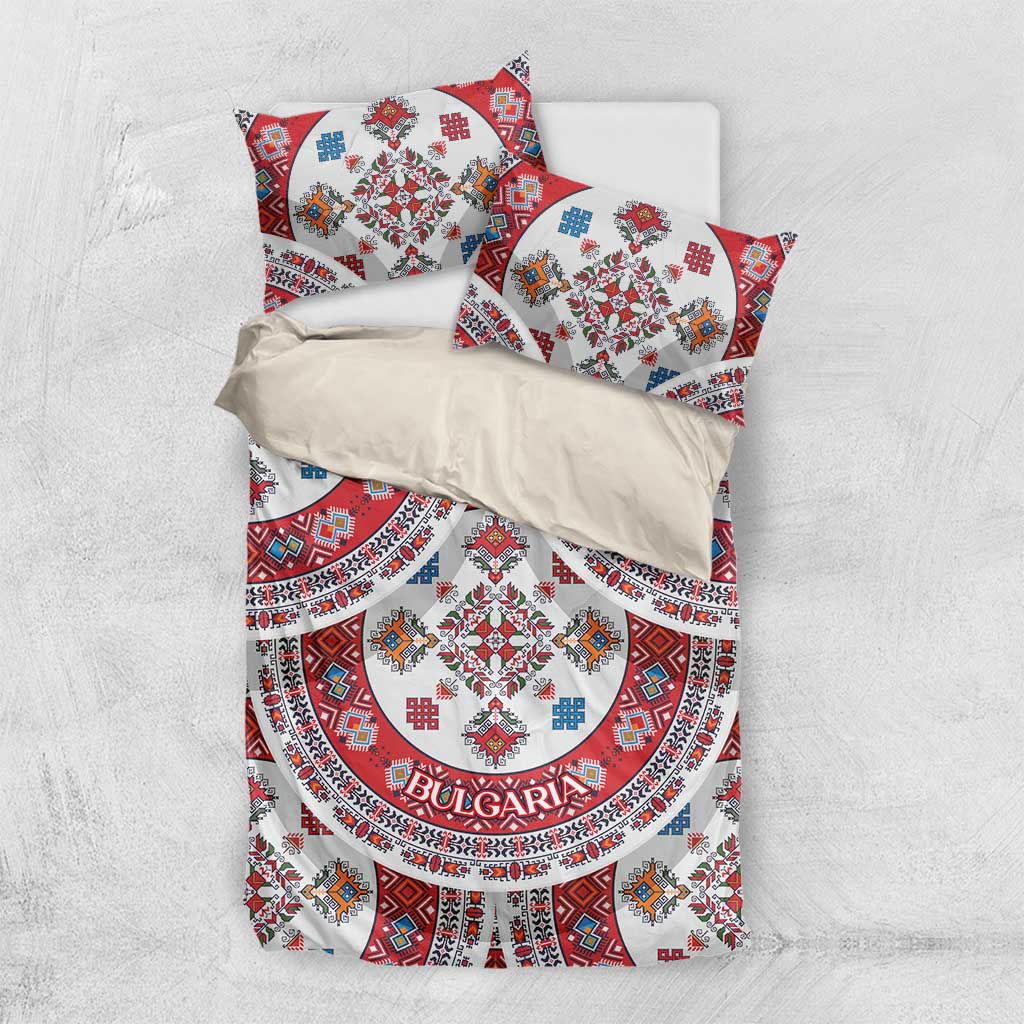 Bulgaria Folk Art Bedding Set with Traditional Embroidery and Floral Motifs