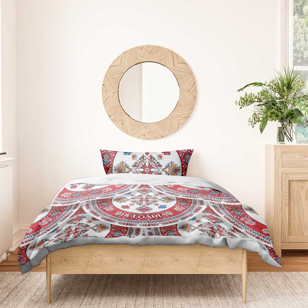 Bulgaria Folk Art Bedding Set with Traditional Embroidery and Floral Motifs