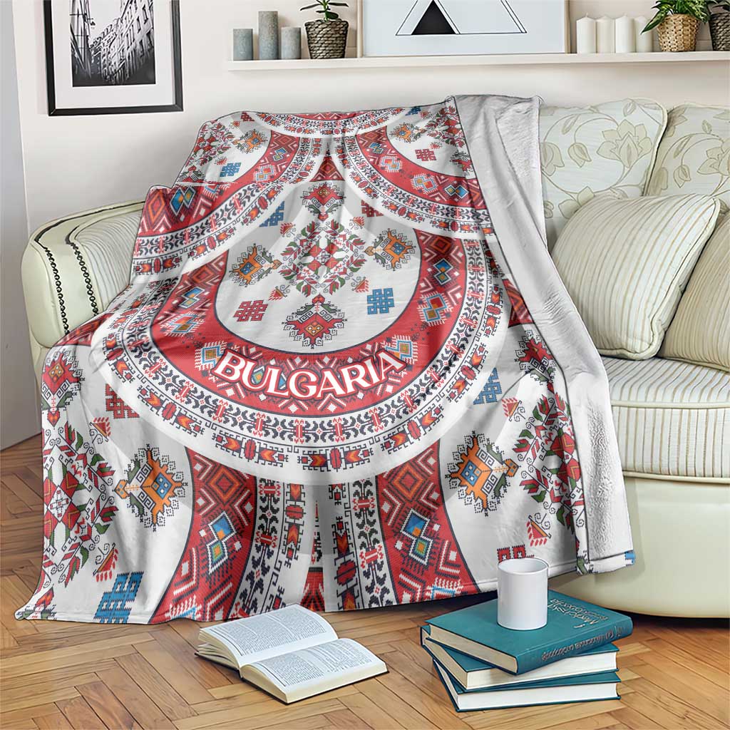 Bulgaria Folk Art Blanket with Traditional Embroidery and Floral Motifs