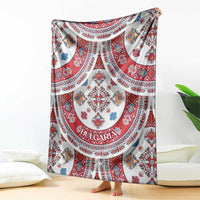 Bulgaria Folk Art Blanket with Traditional Embroidery and Floral Motifs