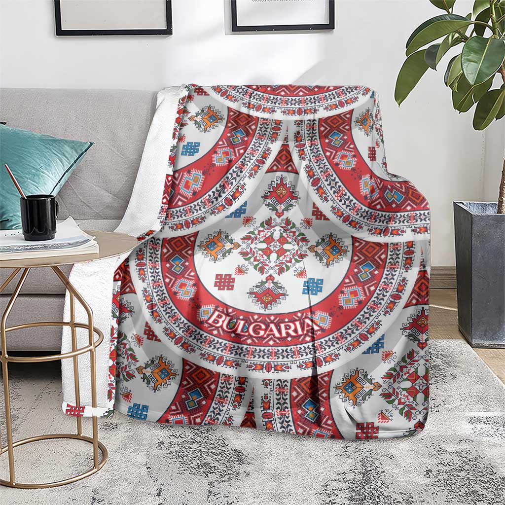 Bulgaria Folk Art Blanket with Traditional Embroidery and Floral Motifs