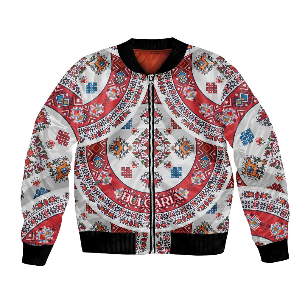 Bulgaria Folk Art Bomber Jacket with Traditional Embroidery and Floral Motifs