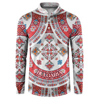 Bulgaria Folk Art Button Sweatshirt with Traditional Embroidery and Floral Motifs