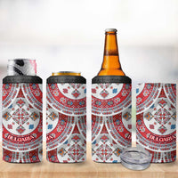Bulgaria Folk Art 4 in 1 Can Cooler Tumbler with Traditional Embroidery and Floral Motifs