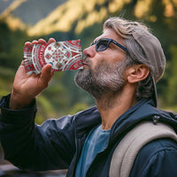 Bulgaria Folk Art 4 in 1 Can Cooler Tumbler with Traditional Embroidery and Floral Motifs
