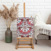 Bulgaria Folk Art Canvas Wall Art with Traditional Embroidery and Floral Motifs