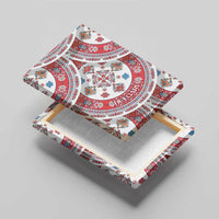 Bulgaria Folk Art Canvas Wall Art with Traditional Embroidery and Floral Motifs