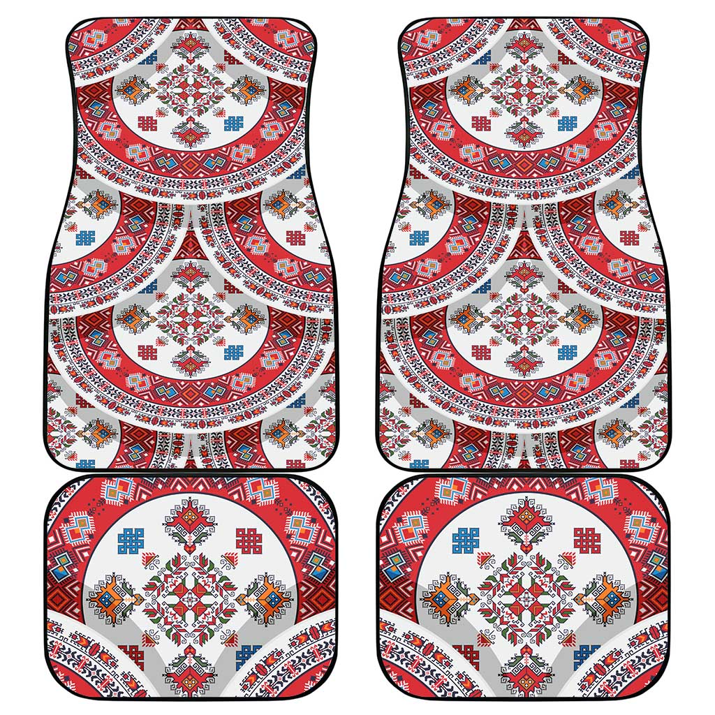 Bulgaria Folk Art Car Mats with Traditional Embroidery and Floral Motifs