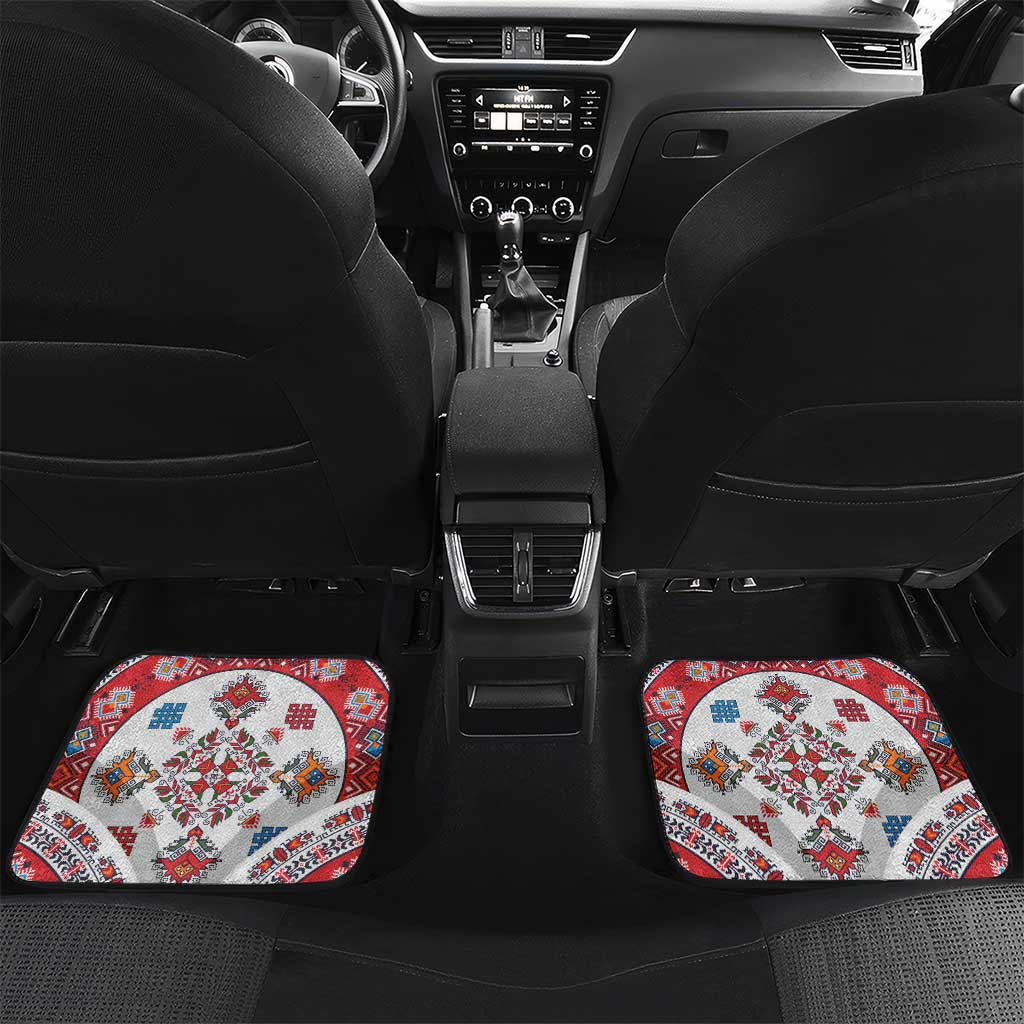 Bulgaria Folk Art Car Mats with Traditional Embroidery and Floral Motifs