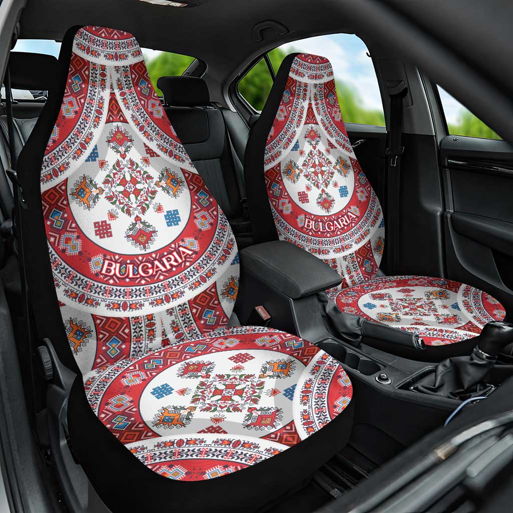 Bulgaria Folk Art Car Seat Cover with Traditional Embroidery and Floral Motifs