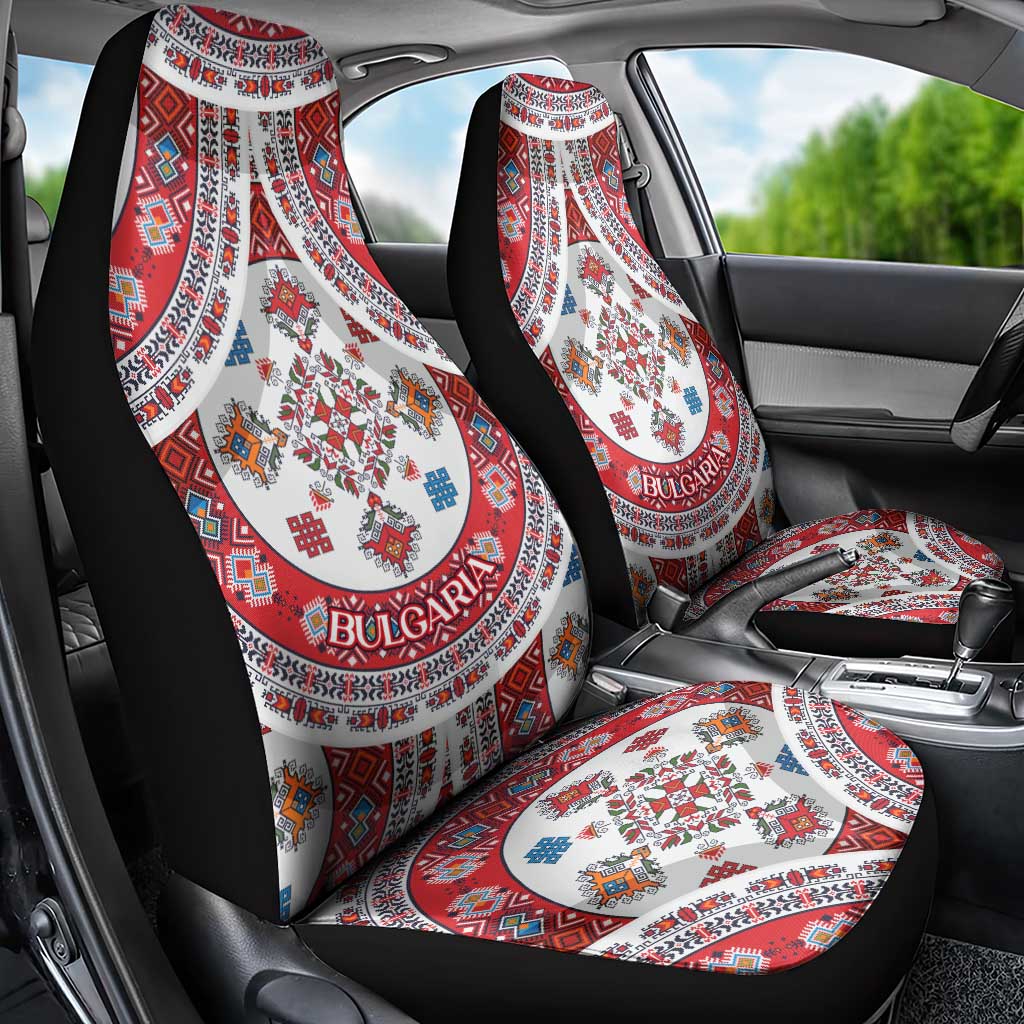 Bulgaria Folk Art Car Seat Cover with Traditional Embroidery and Floral Motifs