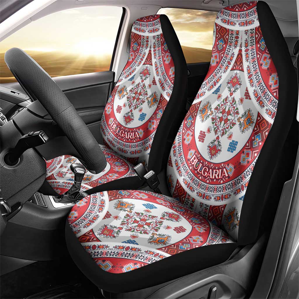 Bulgaria Folk Art Car Seat Cover with Traditional Embroidery and Floral Motifs