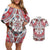 Bulgaria Folk Art Couples Matching Off Shoulder Short Dress and Hawaiian Shirt with Traditional Embroidery and Floral Motifs