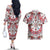 Bulgaria Folk Art Couples Matching Off The Shoulder Long Sleeve Dress and Hawaiian Shirt with Traditional Embroidery and Floral Motifs