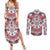 Bulgaria Folk Art Couples Matching Summer Maxi Dress and Long Sleeve Button Shirt with Traditional Embroidery and Floral Motifs