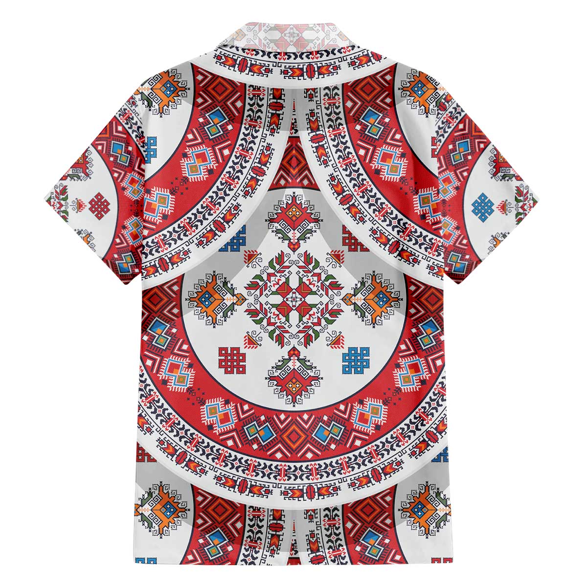 Bulgaria Folk Art Family Matching Off The Shoulder Long Sleeve Dress and Hawaiian Shirt with Traditional Embroidery and Floral Motifs