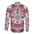 Bulgaria Folk Art Family Matching Off The Shoulder Long Sleeve Dress and Hawaiian Shirt with Traditional Embroidery and Floral Motifs