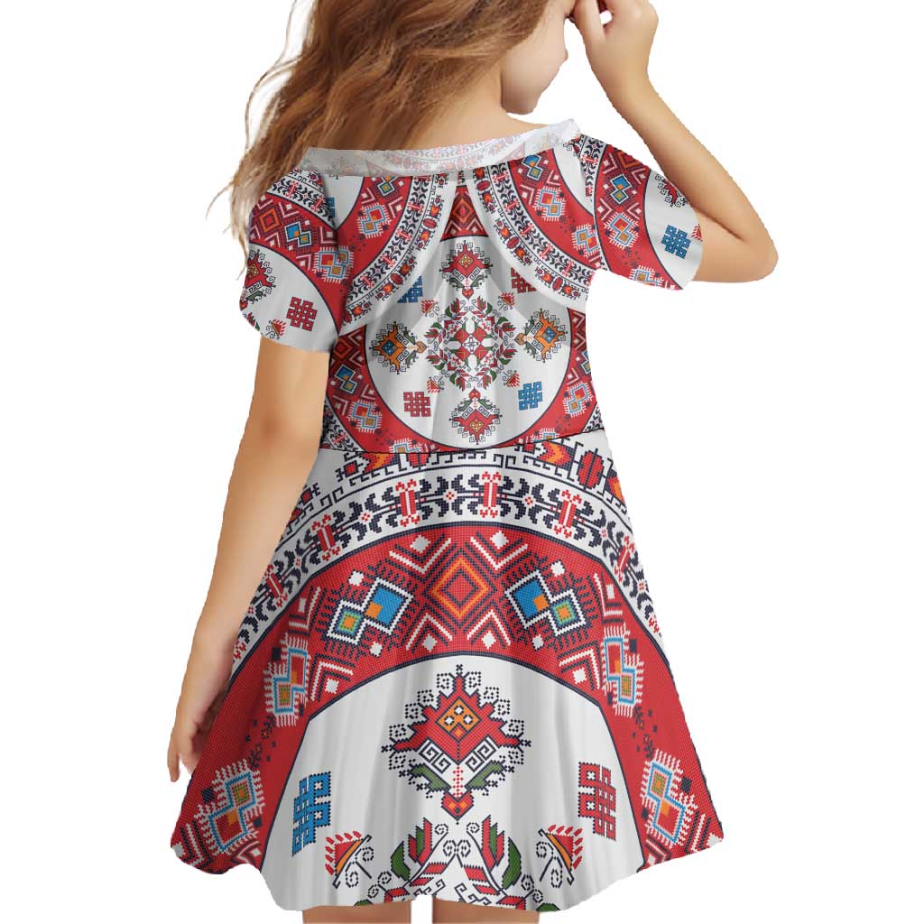 Bulgaria Folk Art Family Matching Summer Maxi Dress and Hawaiian Shirt with Traditional Embroidery and Floral Motifs