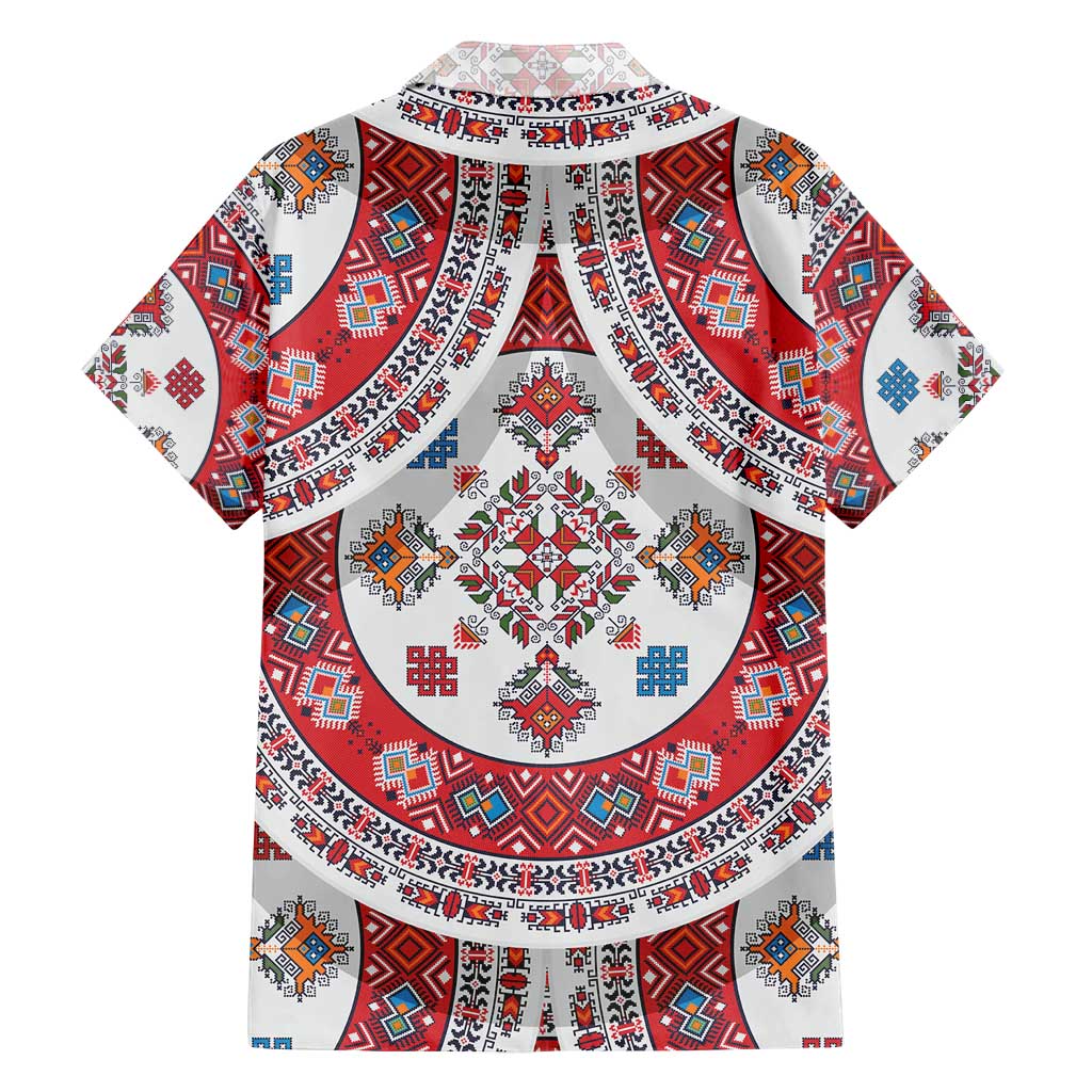 Bulgaria Folk Art Family Matching Summer Maxi Dress and Hawaiian Shirt with Traditional Embroidery and Floral Motifs