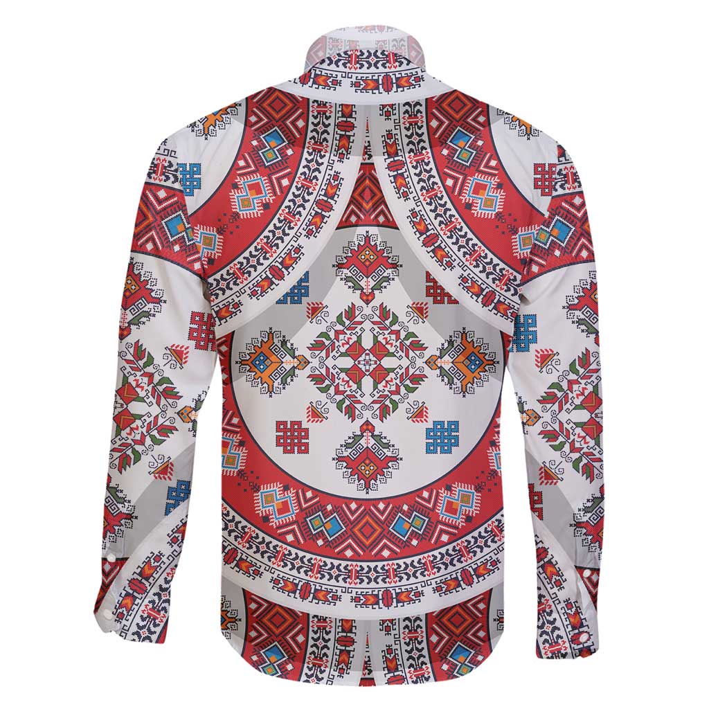 Bulgaria Folk Art Family Matching Summer Maxi Dress and Hawaiian Shirt with Traditional Embroidery and Floral Motifs