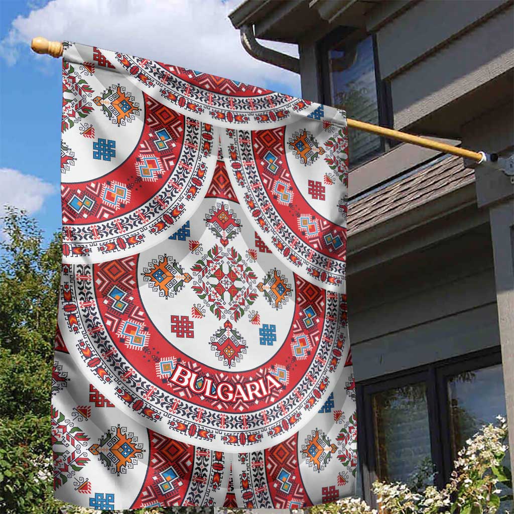 Bulgaria Folk Art Garden Flag with Traditional Embroidery and Floral Motifs
