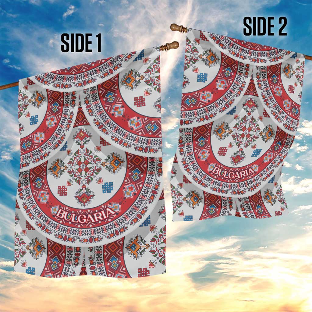 Bulgaria Folk Art Garden Flag with Traditional Embroidery and Floral Motifs