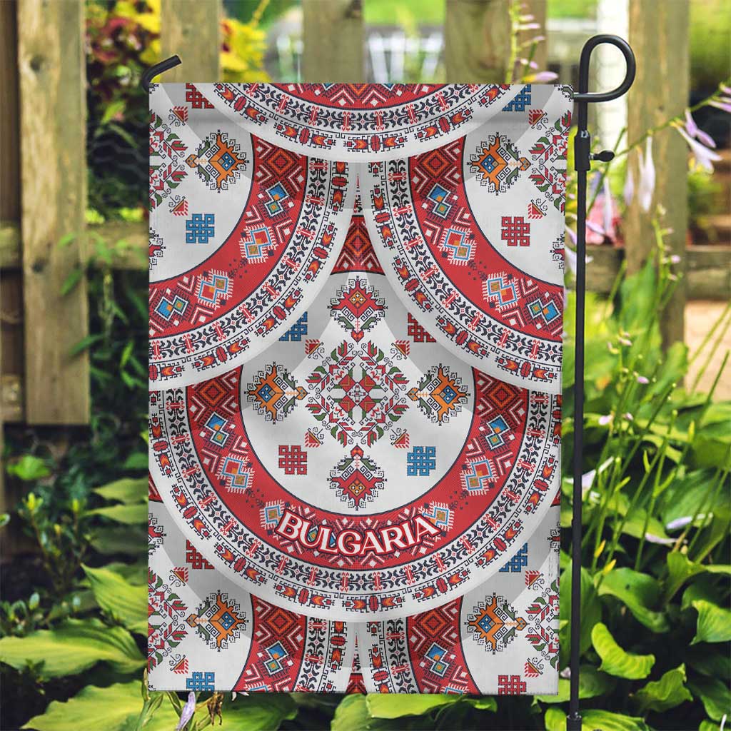 Bulgaria Folk Art Garden Flag with Traditional Embroidery and Floral Motifs