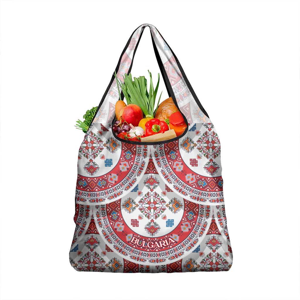 Bulgaria Folk Art Grocery Bag with Traditional Embroidery and Floral Motifs