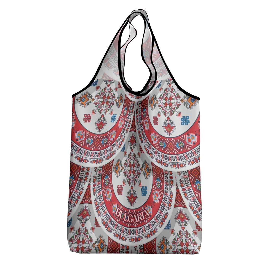 Bulgaria Folk Art Grocery Bag with Traditional Embroidery and Floral Motifs