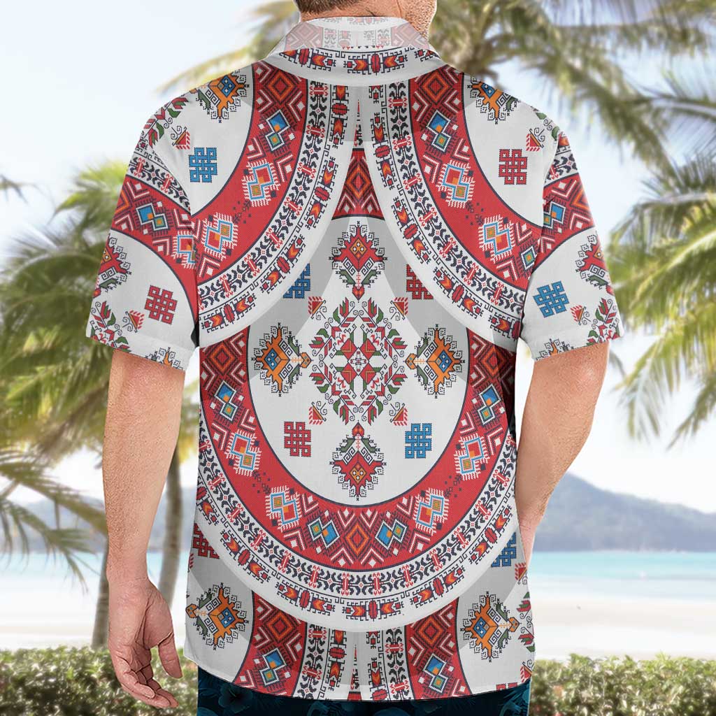 Bulgaria Folk Art Hawaiian Shirt with Traditional Embroidery and Floral Motifs