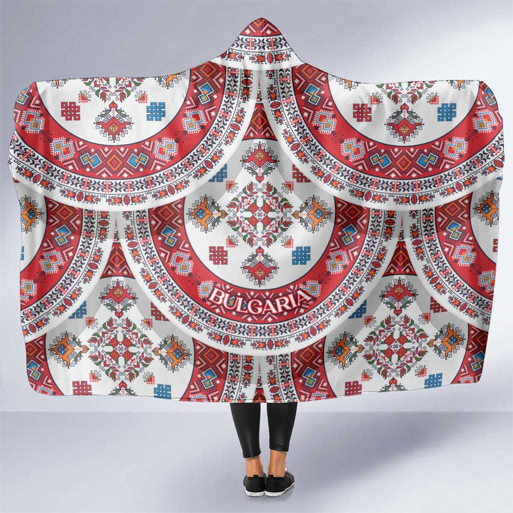 Bulgaria Folk Art Hooded Blanket with Traditional Embroidery and Floral Motifs