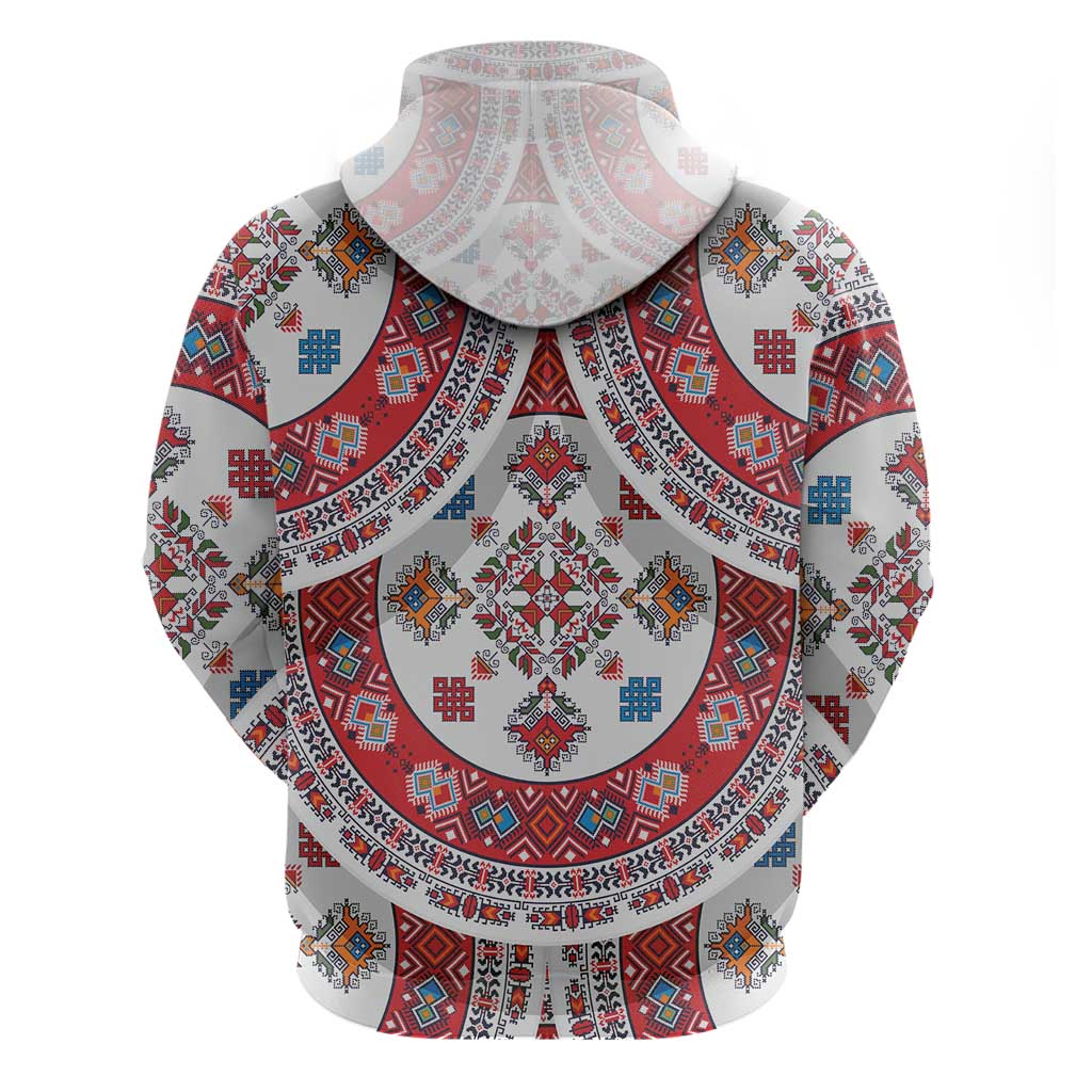 Bulgaria Folk Art Hoodie with Traditional Embroidery and Floral Motifs