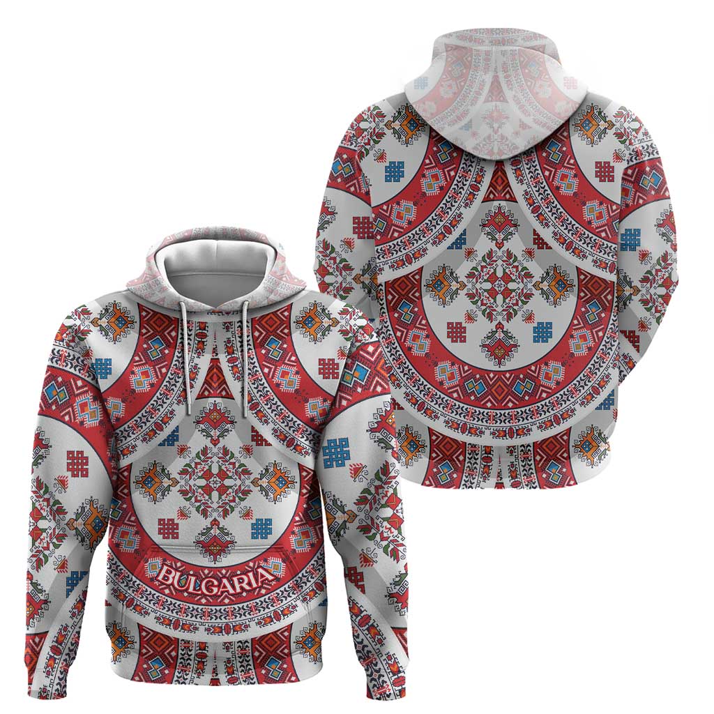 Bulgaria Folk Art Hoodie with Traditional Embroidery and Floral Motifs