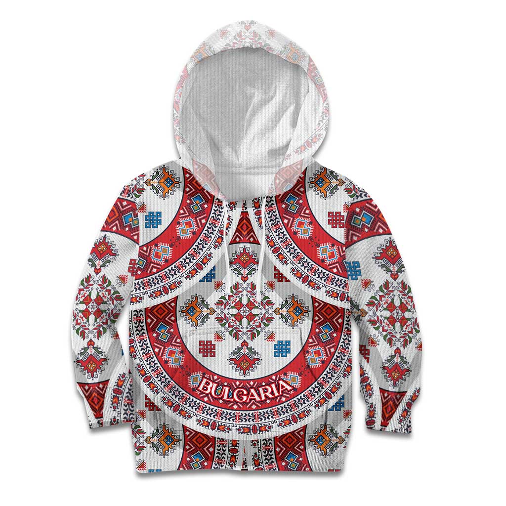 Bulgaria Folk Art Kid Hoodie with Traditional Embroidery and Floral Motifs