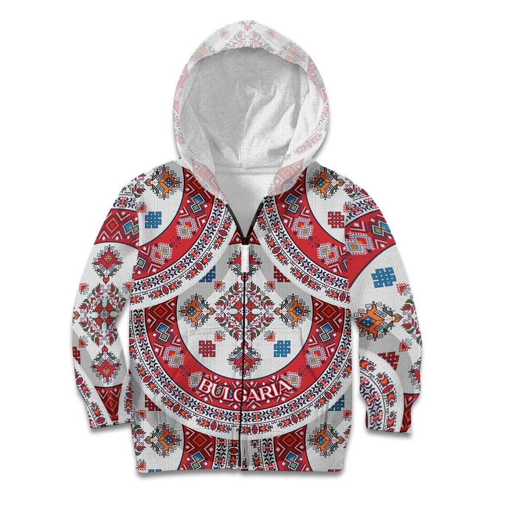 Bulgaria Folk Art Kid Hoodie with Traditional Embroidery and Floral Motifs