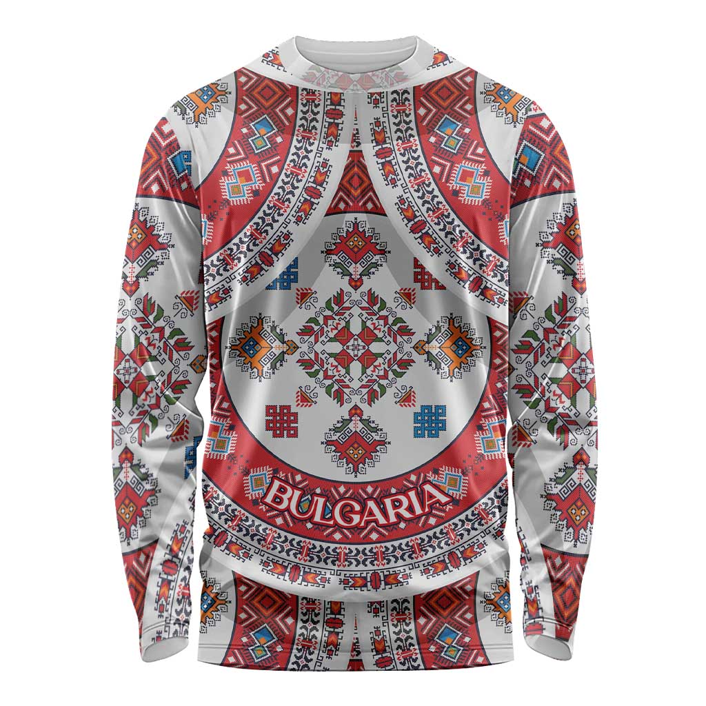 Bulgaria Folk Art Long Sleeve Shirt with Traditional Embroidery and Floral Motifs