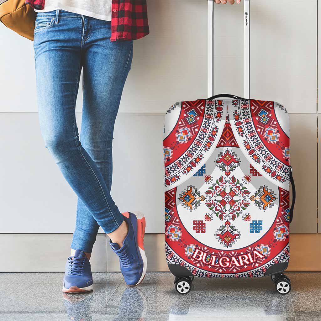 Bulgaria Folk Art Luggage Cover with Traditional Embroidery and Floral Motifs