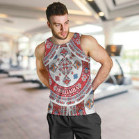 Bulgaria Folk Art Men Tank Top with Traditional Embroidery and Floral Motifs