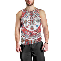 Bulgaria Folk Art Men Tank Top with Traditional Embroidery and Floral Motifs