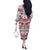 Bulgaria Folk Art Off The Shoulder Long Sleeve Dress with Traditional Embroidery and Floral Motifs