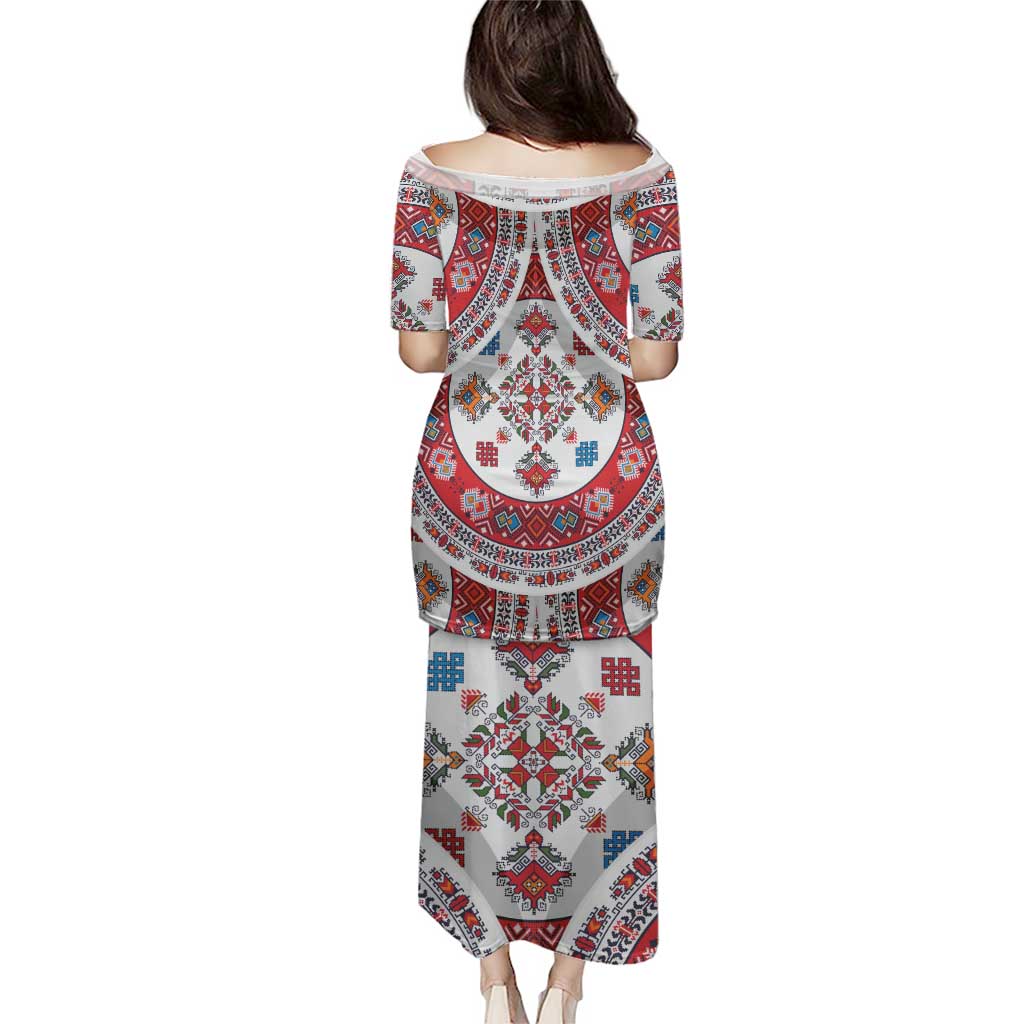 Bulgaria Folk Art Puletasi with Traditional Embroidery and Floral Motifs