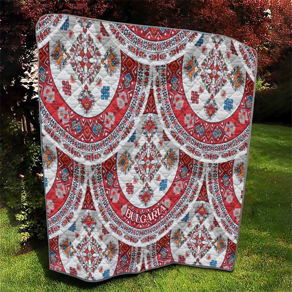Bulgaria Folk Art Quilt with Traditional Embroidery and Floral Motifs