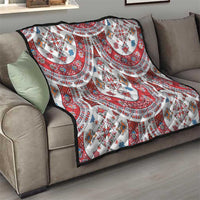 Bulgaria Folk Art Quilt with Traditional Embroidery and Floral Motifs