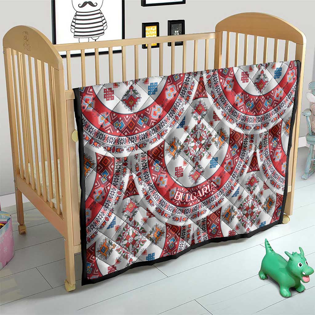 Bulgaria Folk Art Quilt with Traditional Embroidery and Floral Motifs