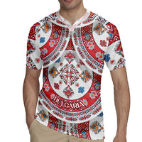 Bulgaria Folk Art Rugby Jersey with Traditional Embroidery and Floral Motifs