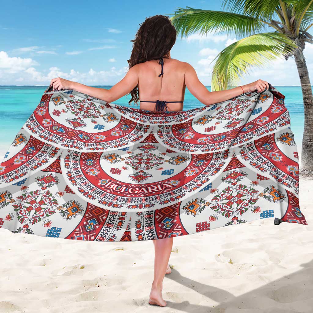 Bulgaria Folk Art Sarong with Traditional Embroidery and Floral Motifs