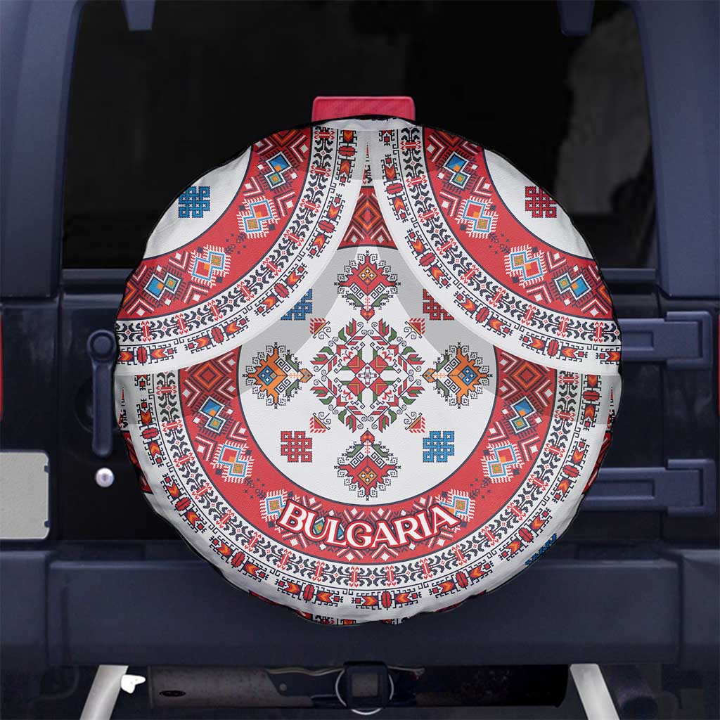 Bulgaria Folk Art Spare Tire Cover with Traditional Embroidery and Floral Motifs