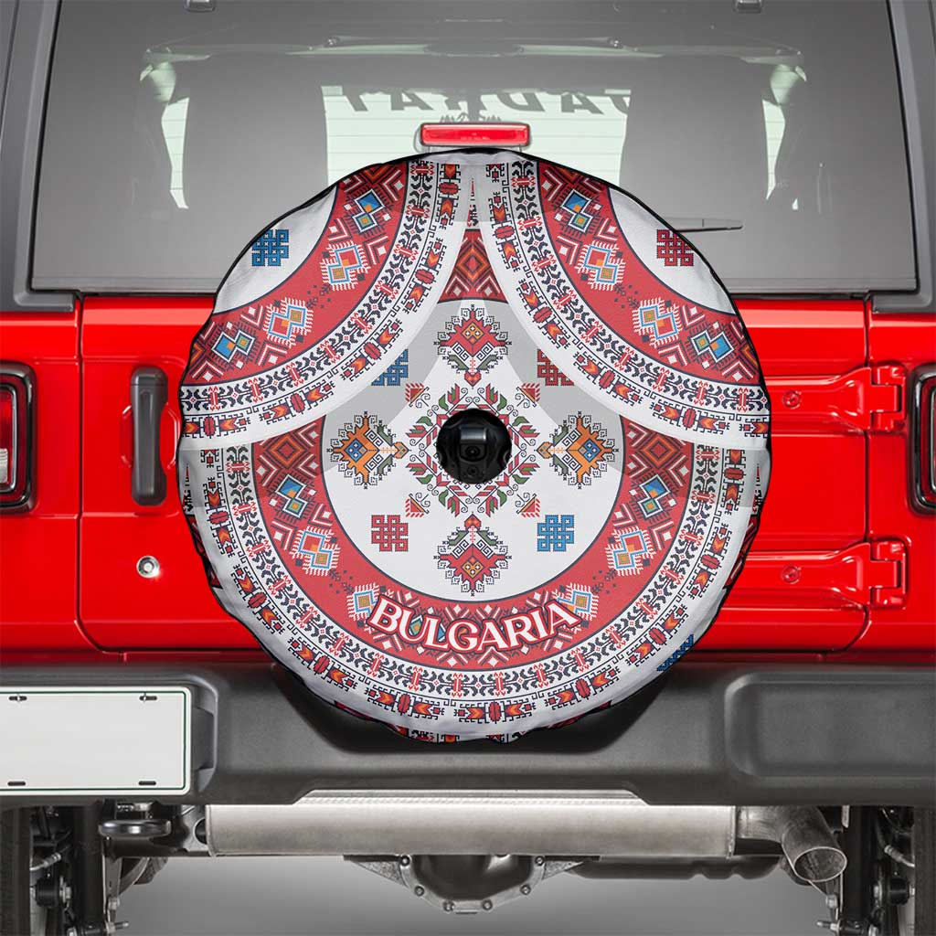 Bulgaria Folk Art Spare Tire Cover with Traditional Embroidery and Floral Motifs