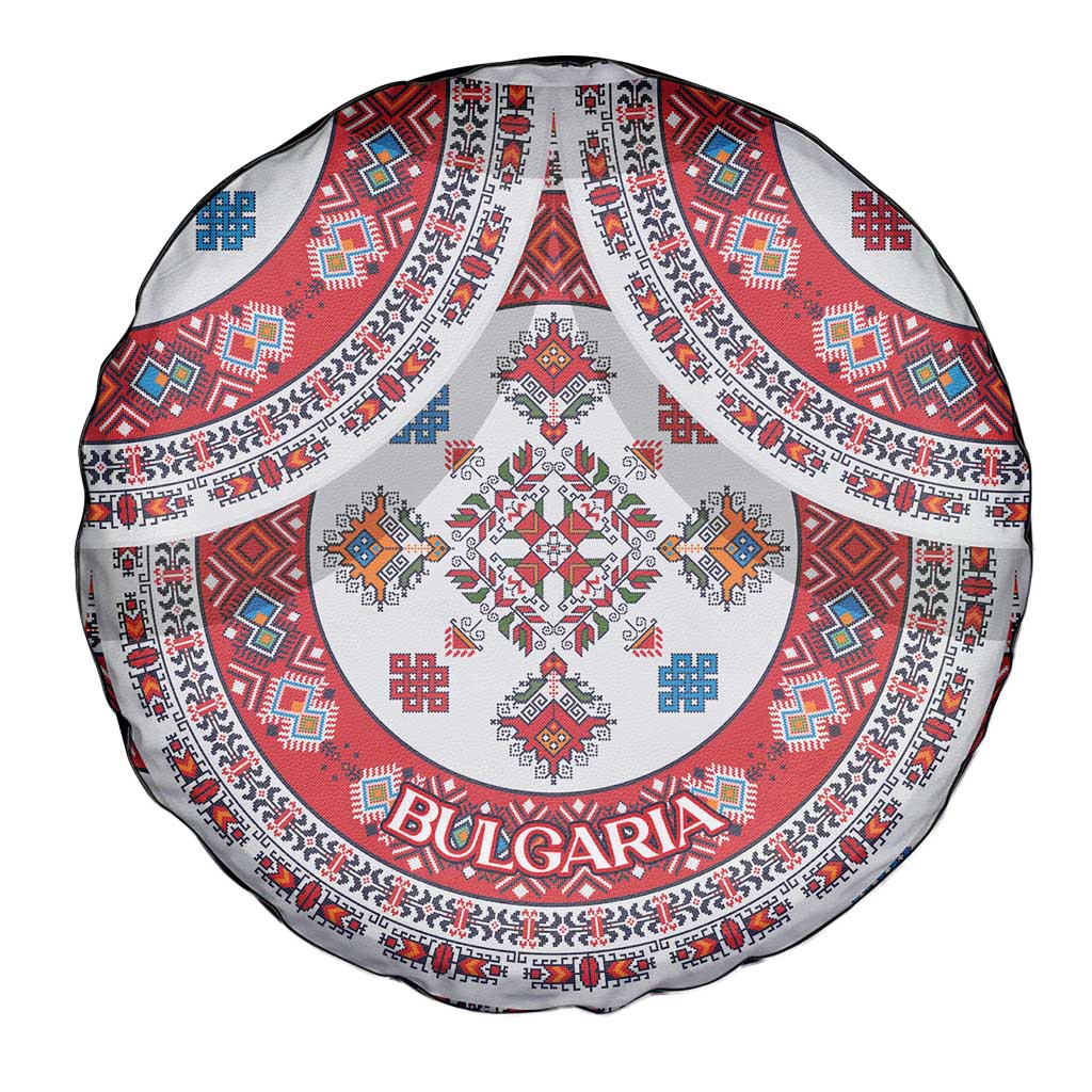 Bulgaria Folk Art Spare Tire Cover with Traditional Embroidery and Floral Motifs